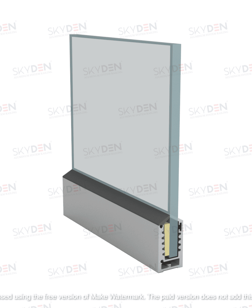 SD 06 Continuous Profile System Aluminum Glass Railing Base Profile for Balcony and Staircase, Indoor and Outdoor Top Mount Design, Durable Finish, Easy Installation for Modern Projects